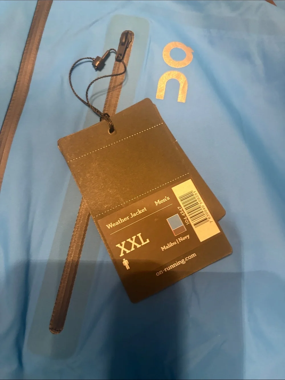 On Running Two-Tone Hooded Waterproof Jacket - Blue & Black